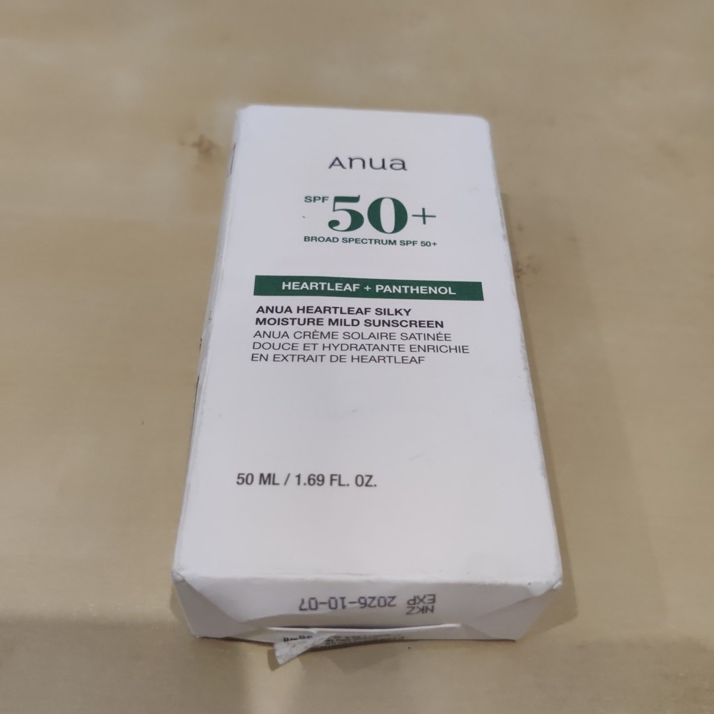 Anua SPF 50+‎ Heartleaf Silky Moisture Mild Sunscreen, Broad Spectrum Panthenol